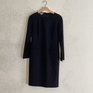 Giorgio Armani Classic Black Pinstripe Long Sleeve Dress Size 4